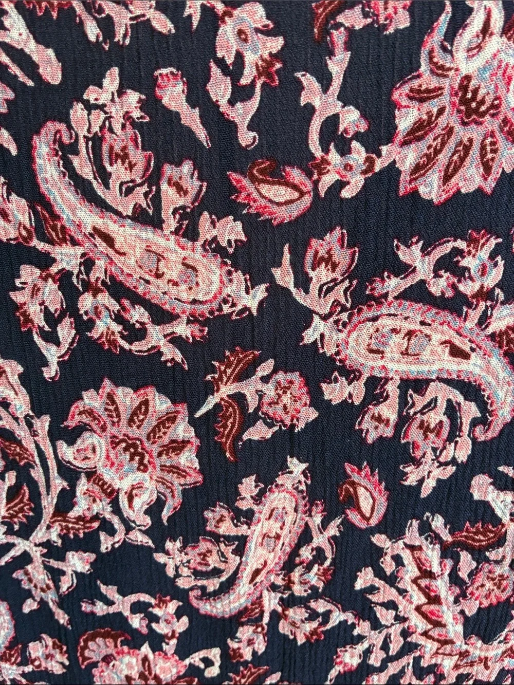 Knox Rose Navy & Pink Floral/Paisley Patterned V-Neck Dress, size XL, NWT - Picture 11 of 16